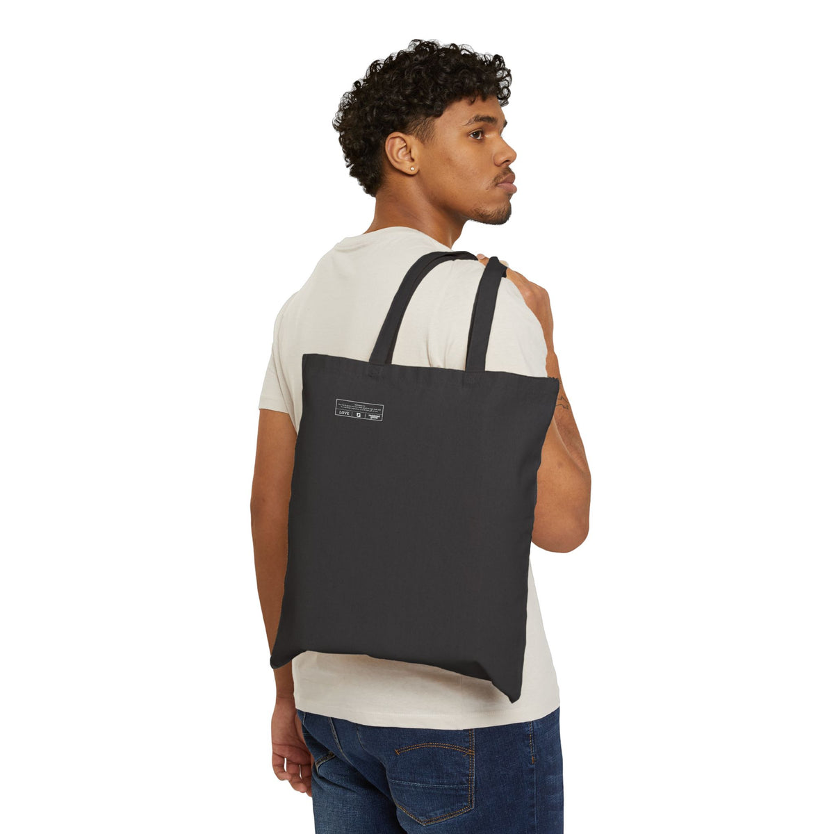 More than a Conqueror Black Canvas Tote
