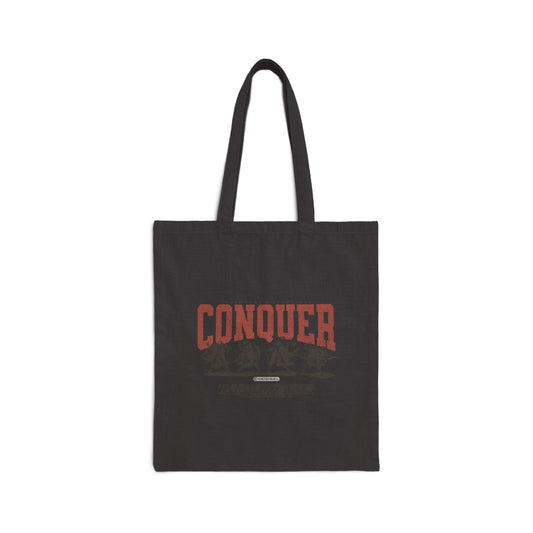 More than a Conqueror Canvas Tote