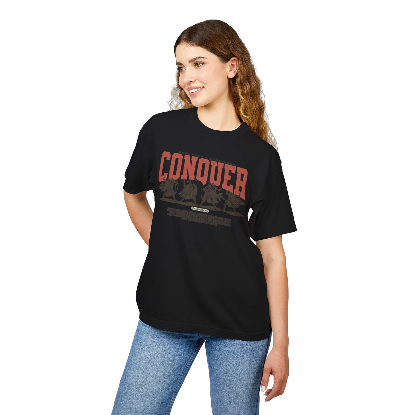 More than a Conqueror T-Shirt | Retro Script Graphic, Est. infinity