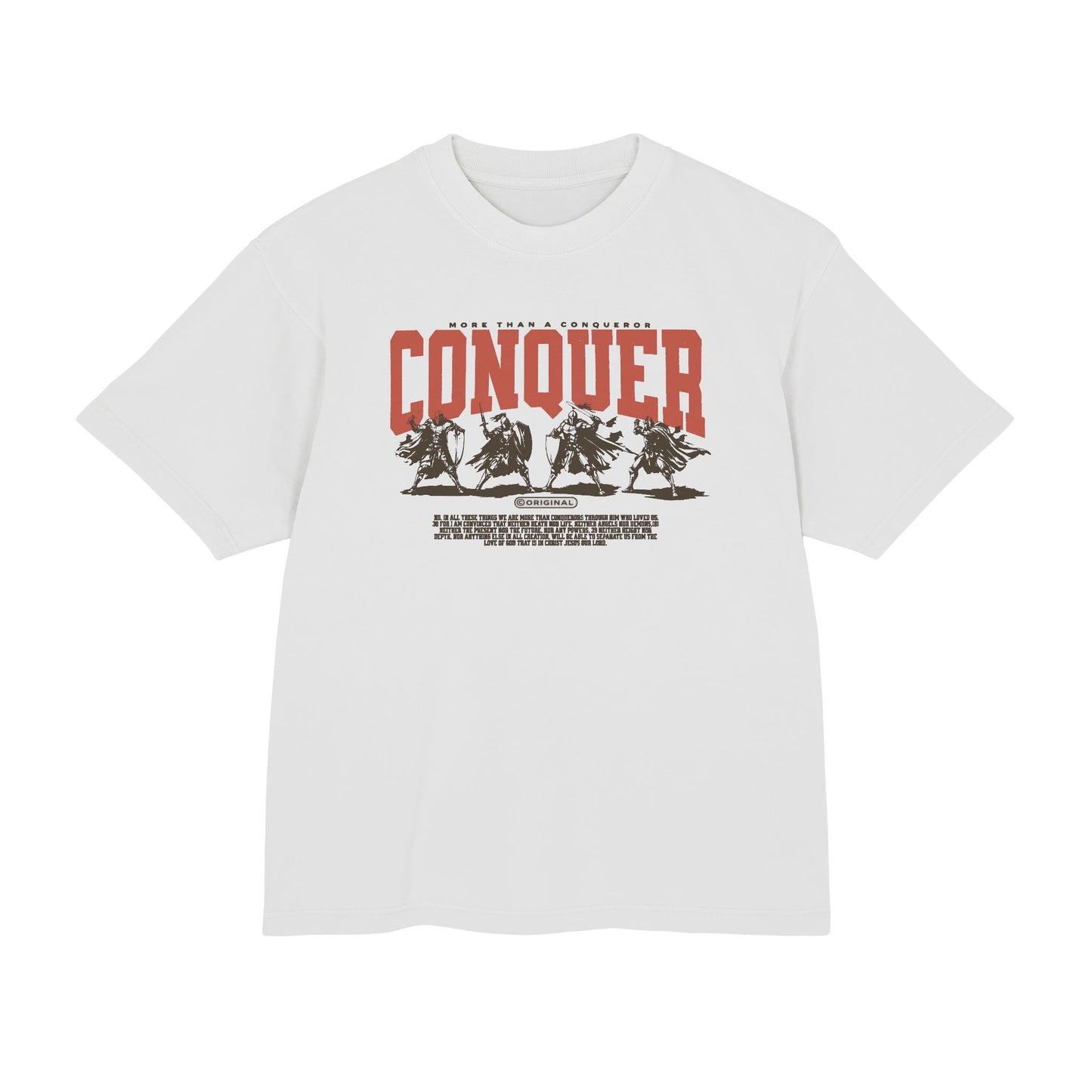 More than a Conqueror T-Shirt | Retro Script Graphic, Est. infinity