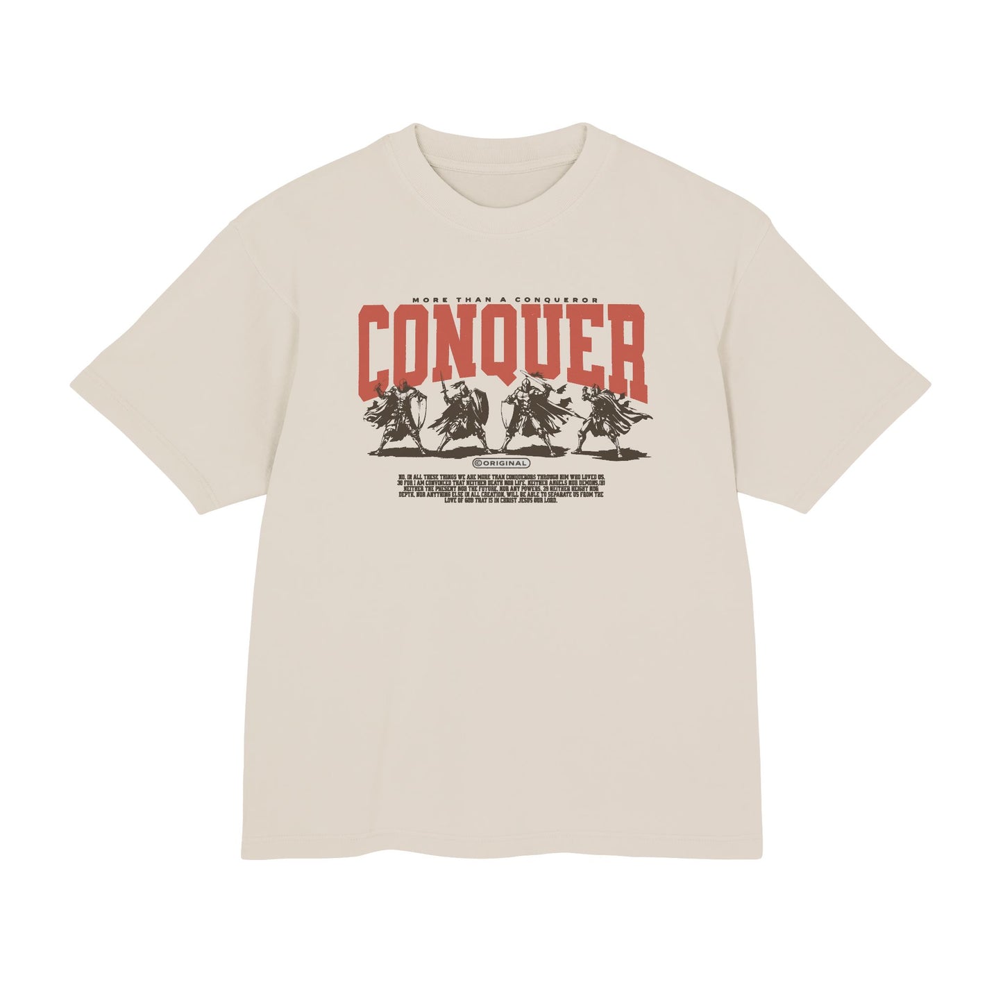 More than a Conqueror T-Shirt | Retro Script Graphic, Est. infinity