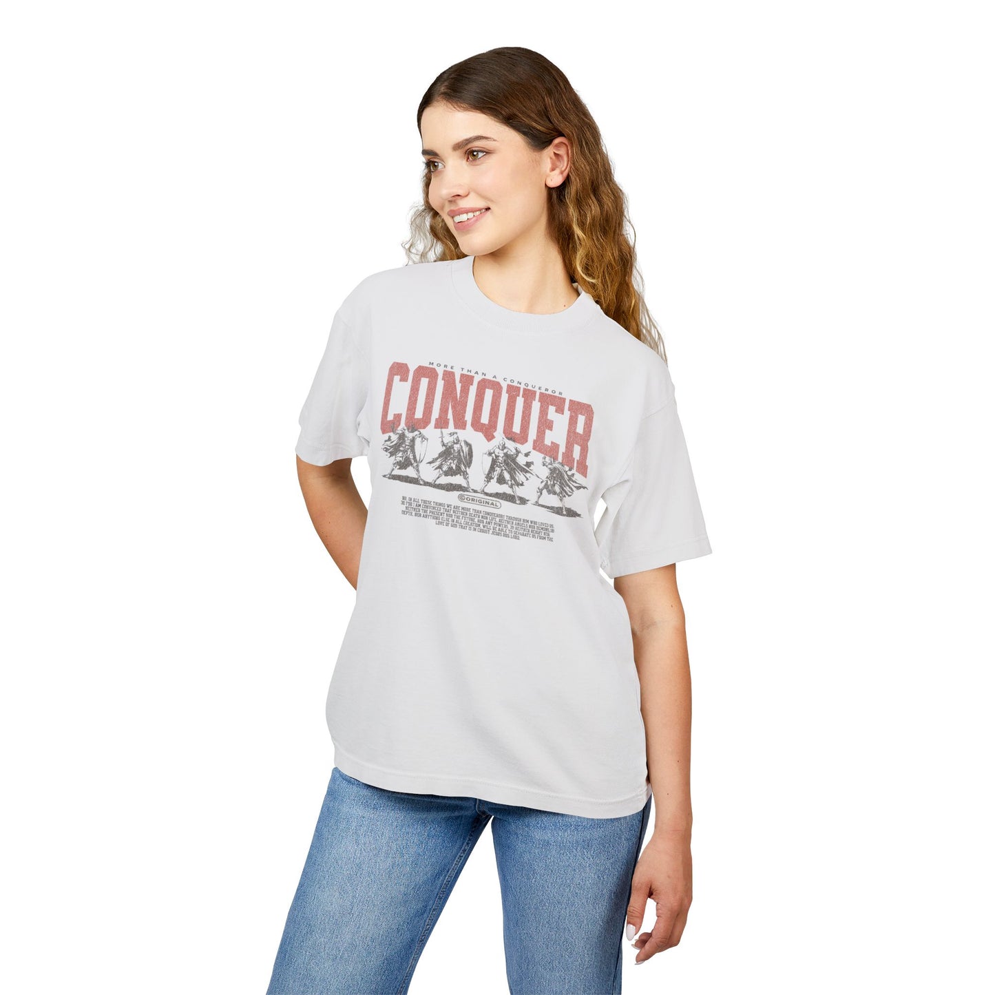 More than a Conqueror T-Shirt | Retro Script Graphic, Est. infinity