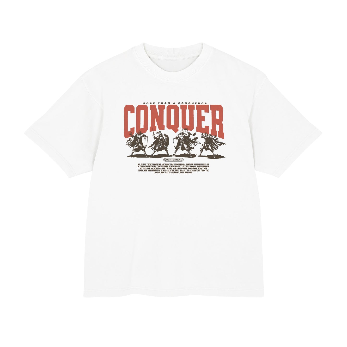 More than a Conqueror T-Shirt | Retro Script Graphic, Est. infinity