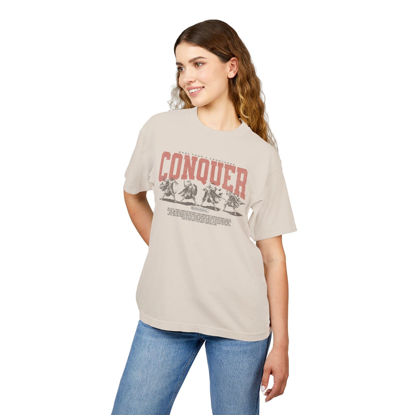 More than a Conqueror T-Shirt | Retro Script Graphic, Est. infinity