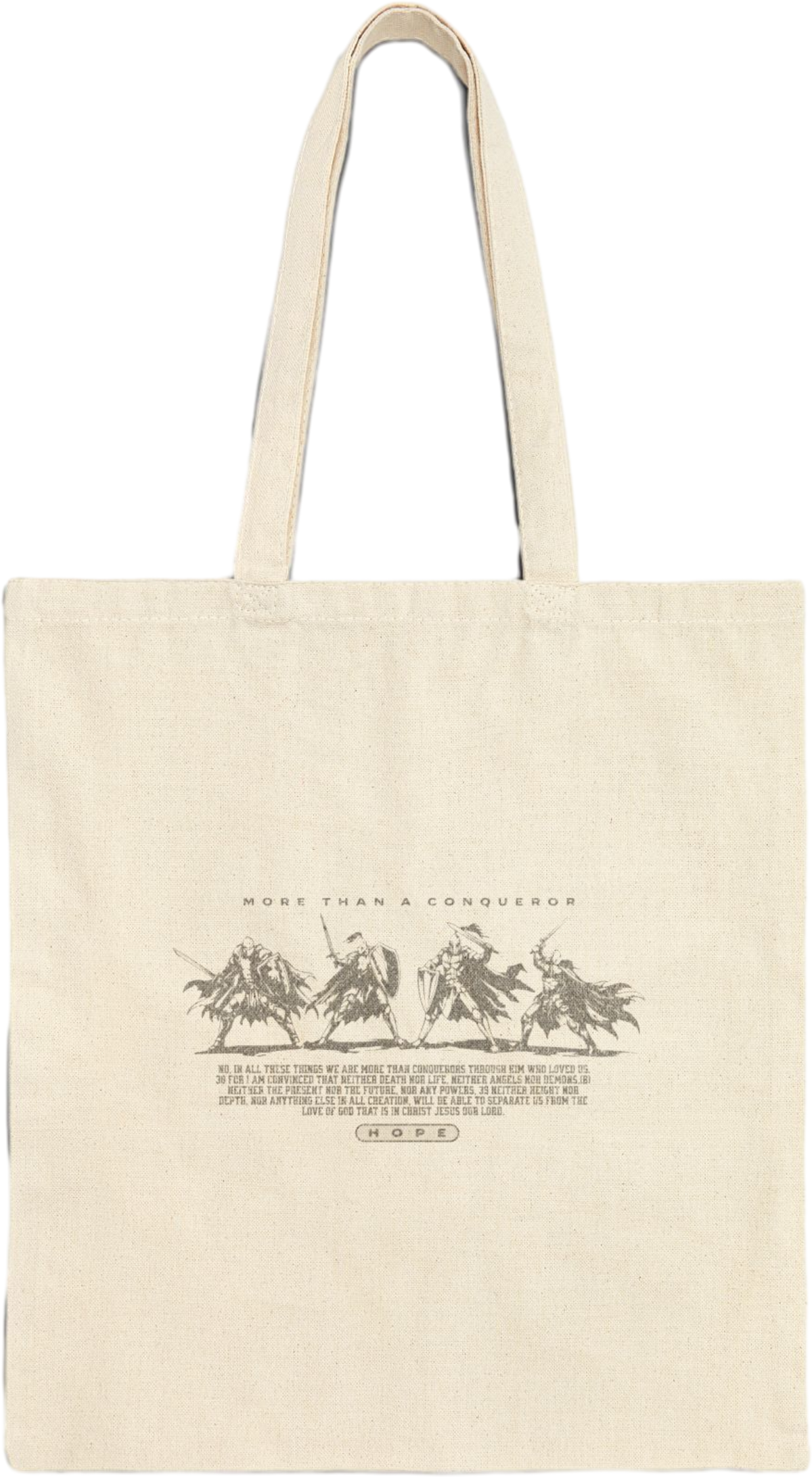 More than a Conqueror Canvas Tote Alt